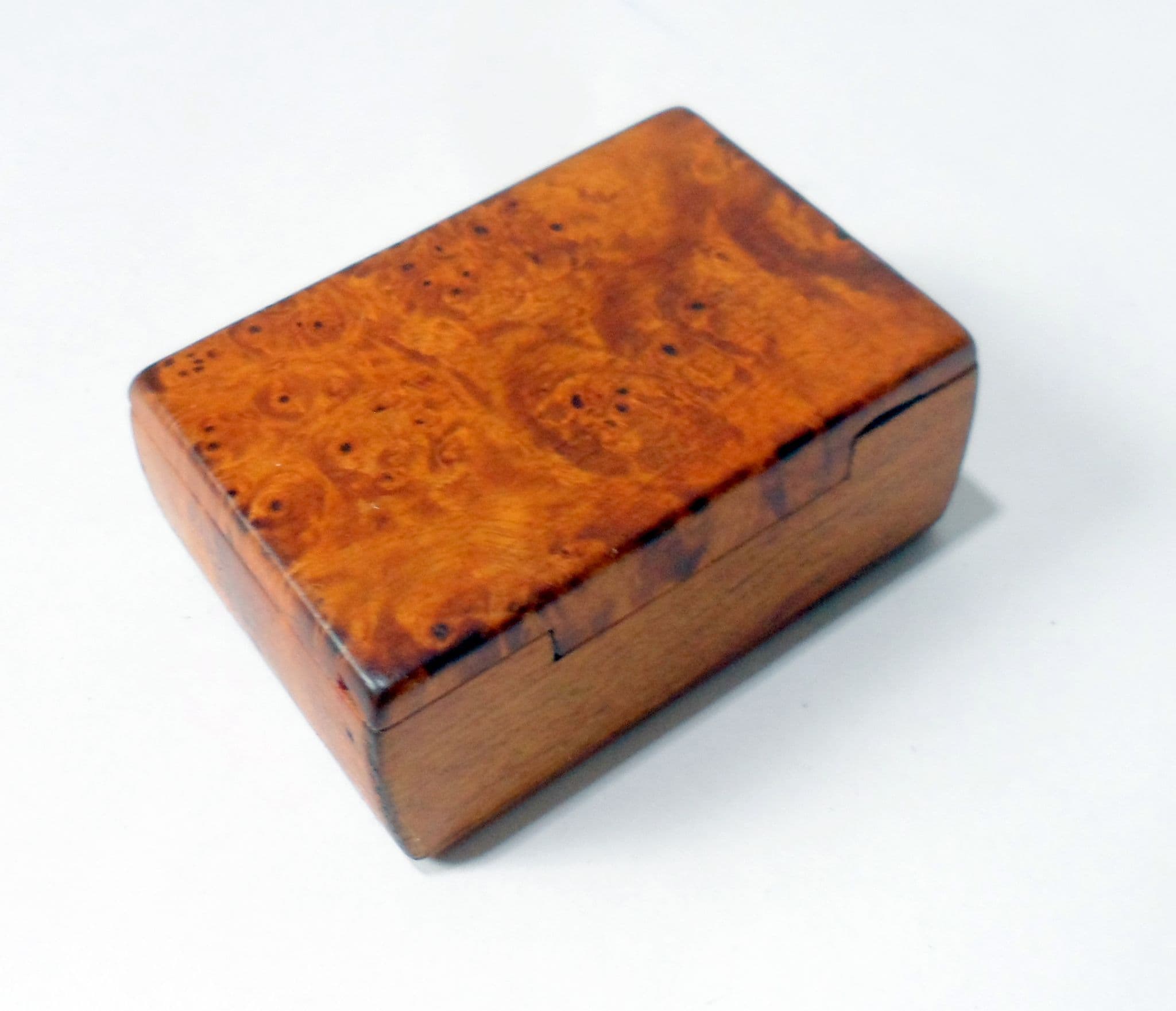 Antique Treen 19th Century Burr Walnut Snuff Box Small Trinket First ...