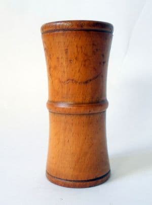 Antique Treen 19th Century Turned Boxwood Dice Shaker Board Games Gambling Gaming