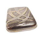 Antique Vesta Silver Plated Art Deco Geometric Design Match Safe Case Box Holder
