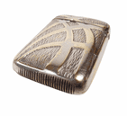 Antique Vesta Silver Plated Art Deco Geometric Design Match Safe Case Box Holder