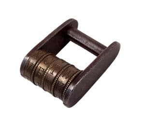 Antique Victorian Combination Brass Padlock Word Lock Circa 1880s Letters Code RUTH