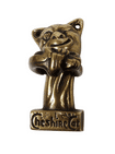 Antique Vintage Brass Cheshire Cat Privacy Door Knocker 1930s 3