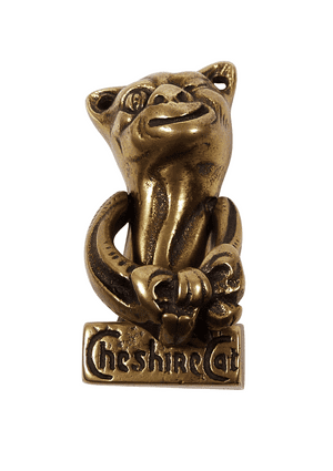 Antique Vintage Brass Cheshire Cat Privacy Door Knocker 1930s 3" Alice In Wonderland?