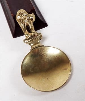 Antique Vintage Brass Figural Top Caddy Spoon Isle of Man Manx Cat Teaspoon IOM