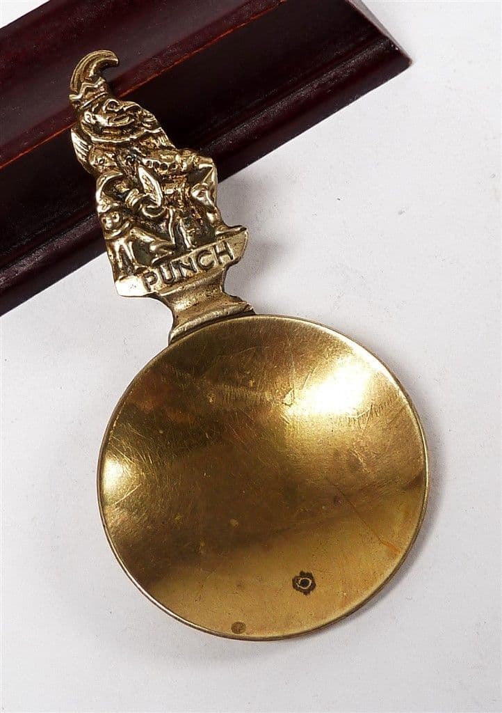 Antique Vintage Brass Figural Top Caddy Spoon Mr Punch Teaspoon Punch & Judy Shows