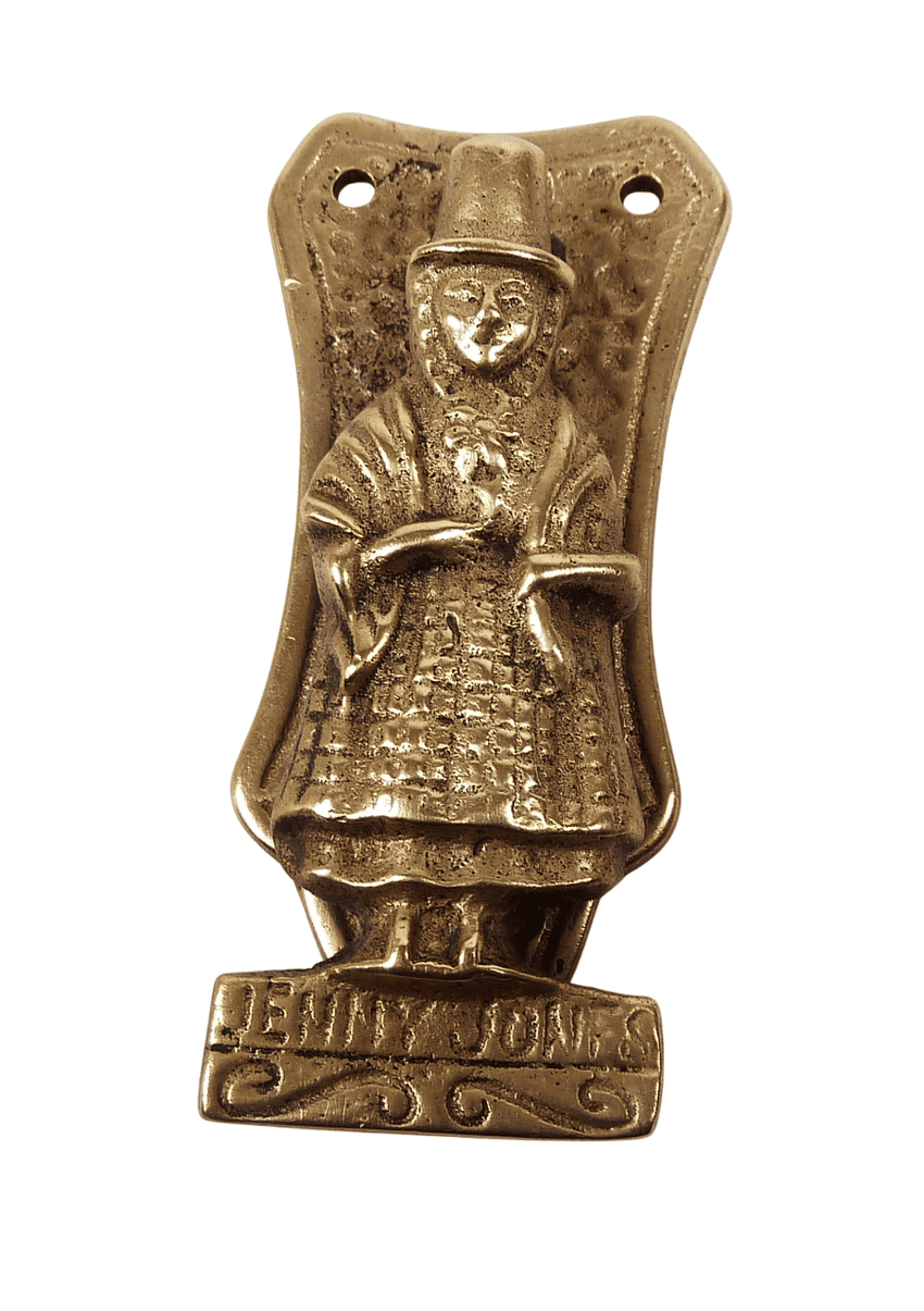 Antique Vintage Brass Jenny Jones Privacy Door Knocker 1930s 3
