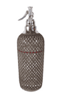 Antique Vintage Czech Glass Wire Mesh Soda Siphon Syphon Sparklets & Co London Chrome Top 1930s