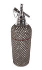 Antique Vintage Czech Glass Wire Mesh Soda Siphon Syphon Sparklets & Co London Chrome Top 1930s