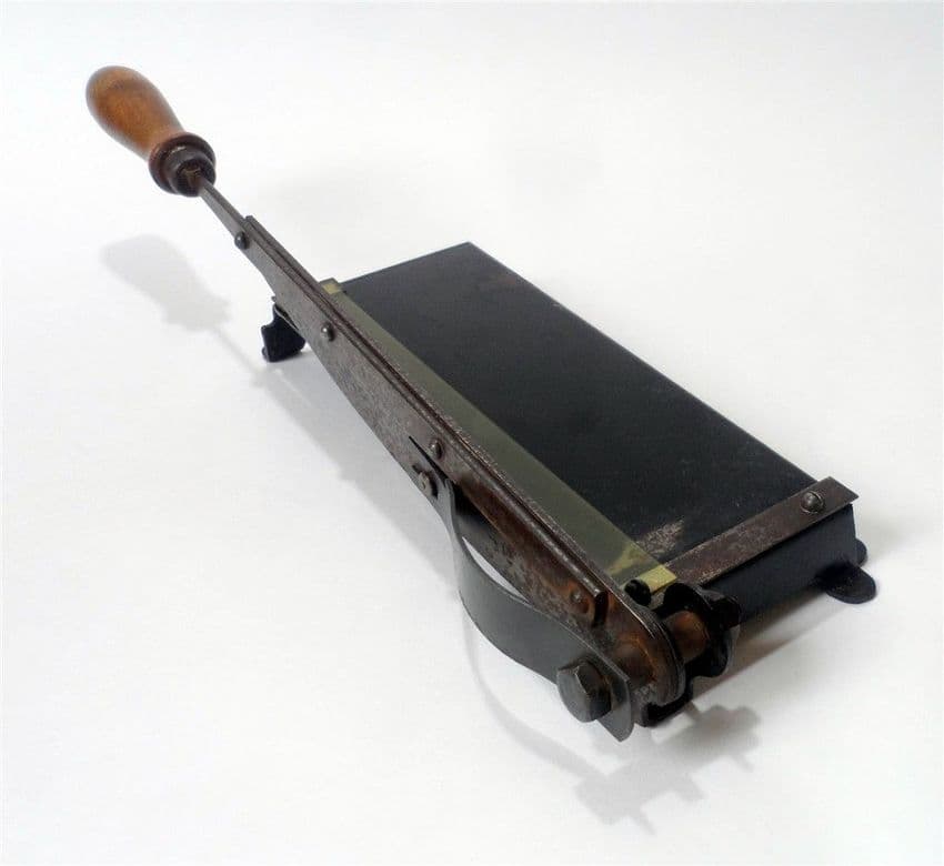 Antique Vintage Desk Office Cast Iron Paper Trimmer Guillotine Cutter Photography Crafts Art