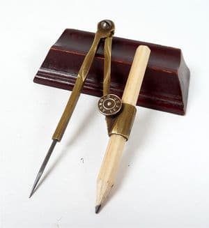 Antique Vintage English Solid Brass E J Arnold Leeds Patent Drawing Pencil Compass Circa 1900s HTF