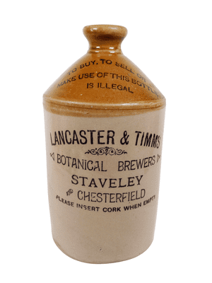 Antique Vintage Lancaster & Timms Botanical Brewers Staveley Chesterfield Pearson Stoneware Flagon