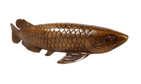 Antique Vintage Lucky Arowana Dragon Fish Cast Bronze Sculpture Figure Decor Fishing Angling Asian