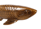 Antique Vintage Lucky Arowana Dragon Fish Cast Bronze Sculpture Figure Decor Fishing Angling Asian
