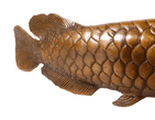 Antique Vintage Lucky Arowana Dragon Fish Cast Bronze Sculpture Figure Decor Fishing Angling Asian