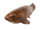 Antique Vintage Lucky Arowana Dragon Fish Cast Bronze Sculpture Figure Decor Fishing Angling Asian