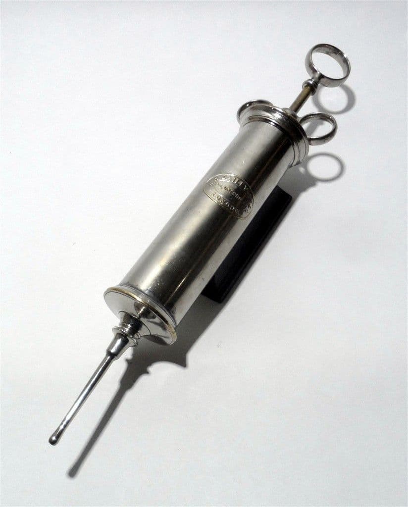Antique Vintage Medical W H Bailey Son Oxford Street London Ear Syringe Doctors Nurses Hospital