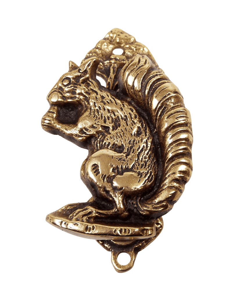 Antique Vintage Peerage Pearson Page Birmingham Brass Squirrel Privacy Door Knocker Cottage 3.25