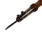 Antique Vintage Tool Wood & Brass Pad Saw Circa  1930s Handle Hacksaw Drywall Key Hole Horrocks?