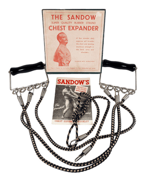 Antique Weight Training Boxed Sandow's Eugen Sandow Rubber Strand Hercules Chest Expander Booklet