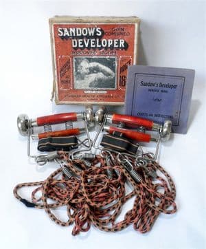 Antique Weights Sandow's Eugen Sandow Own Combined Developer Boxed Spring Dumbbells Exerciser