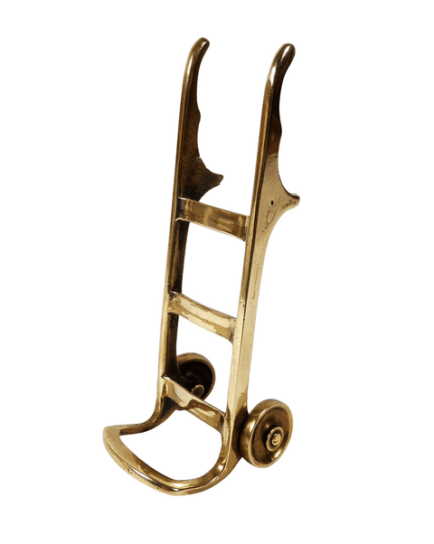 Antique Wilcox & Pitman Birmingham Mini Miniature Brass Sack Truck Railway Hotel Porters Trolley
