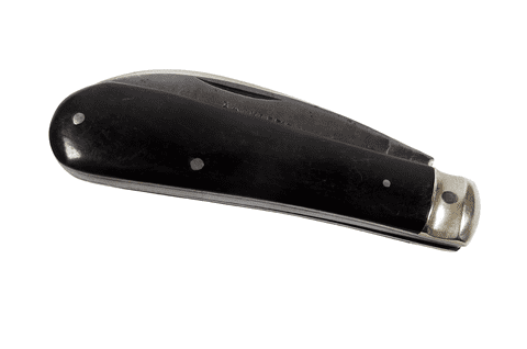 Antique William Rodgers Sheffield Tacklers Pocket Knife Knive Ebony Scales Textile Mill Loom