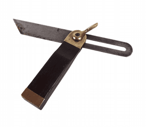 Antique Woodworking Tool Wood & Brass Sliding T Tee Bevel Carpentry Angles Thumb Lock