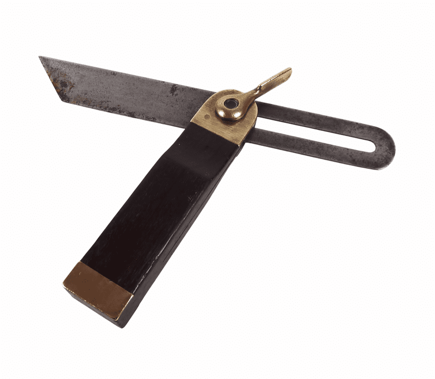Antique Woodworking Tool Wood & Brass Sliding T Tee Bevel Carpentry Angles Thumb Lock