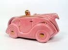 Art Deco OKT42 Sadler Racing Car Teapot Pink & Gold Lustre Coach Line Reg No 820236 Scarce Tea Pot