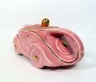 Art Deco OKT42 Sadler Racing Car Teapot Pink & Gold Lustre Coach Line Reg No 820236 Scarce Tea Pot