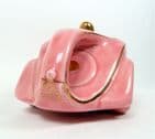 Art Deco OKT42 Sadler Racing Car Teapot Pink & Gold Lustre Coach Line Reg No 820236 Scarce Tea Pot