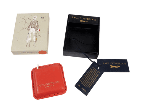Boxed Post Vintage Paul Costelloe London Sewing Hand Bag Push Button Retractable Tape Measure
