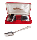 Boxed Vintage Kitchen Tableware Cutlery Flatware Six Splayds McArthur 18/8 Stainless Fork Spoon