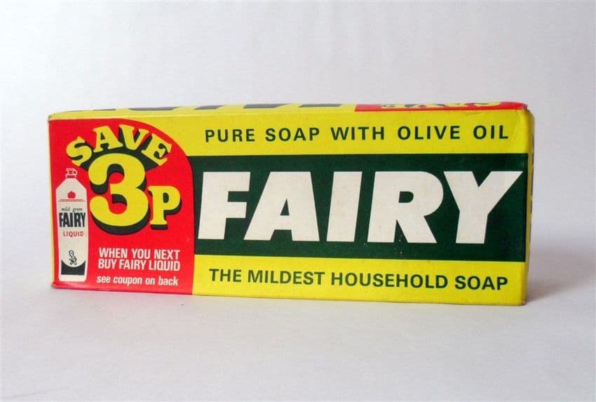 Vintage Packaging 2 Large Proctor & Gamble Fairy Household Soap Original Box 70s 3p OFF Fairy Liquid