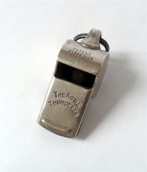 Vintage Provisional Patent Hudson Acme Thunderer Whistle Circa 1924-30 Escargot Type Early Example