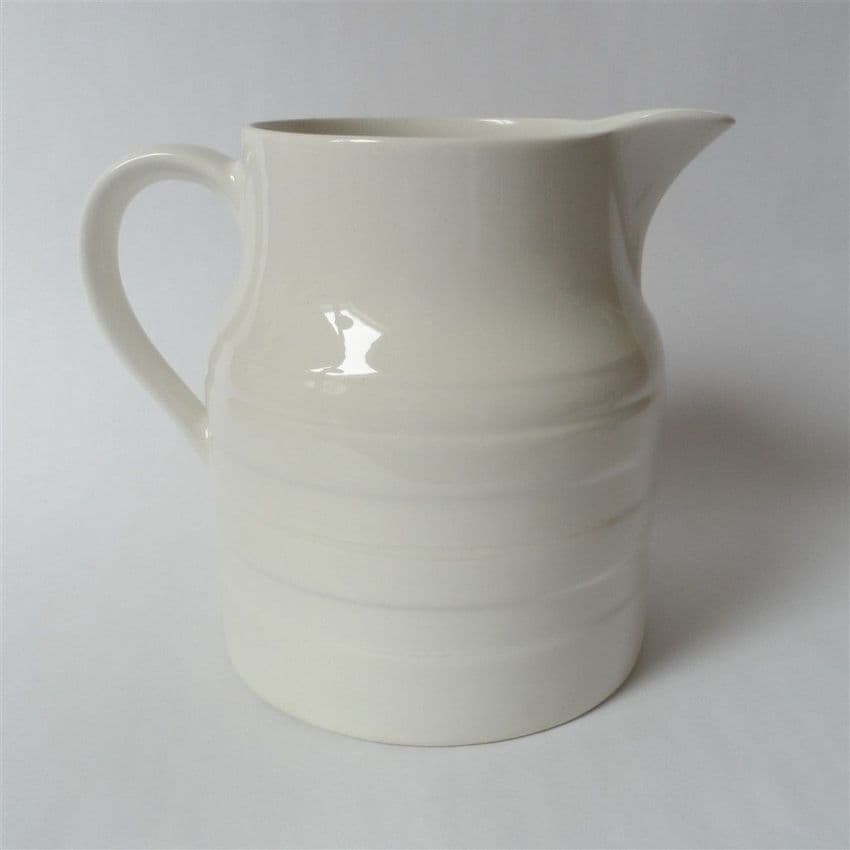 Large Vintage Mid Century 4 Pint Lord Nelson Pottery White Banded Dairy