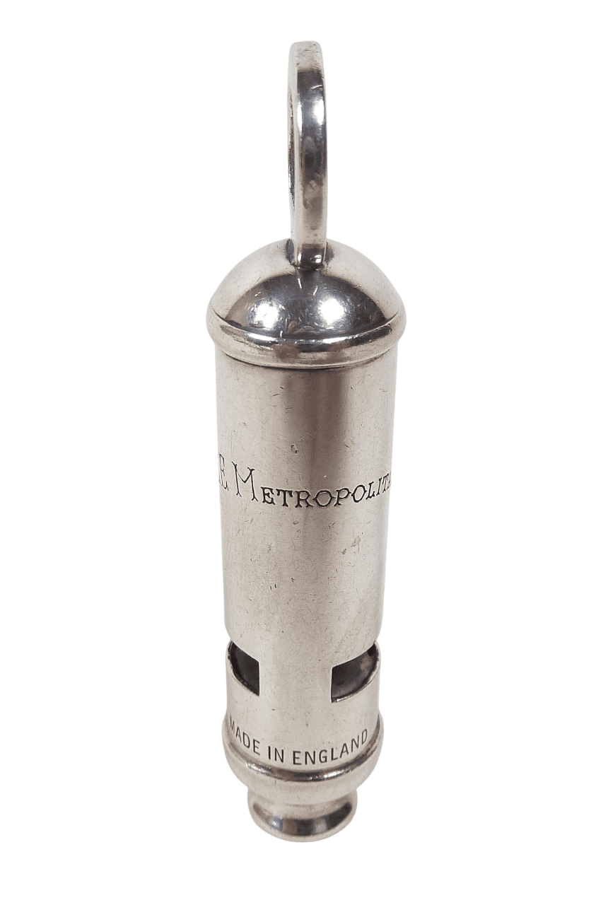 Hallmarked Sterling Silver Vintage J Hudson Co Birmingham Metropolitan  Whistle Made in England GSW