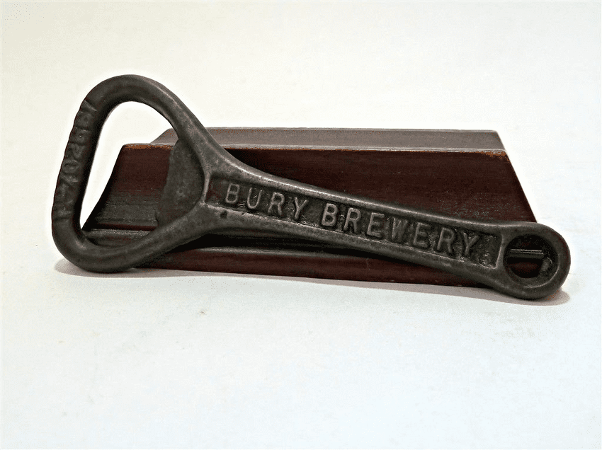 HTF Vintage 1923 Registered Design Cast Iron Crown Cork Bottle Opener George Street Bury Brewery