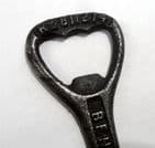 HTF Vintage Cast Iron Crown Cork Bottle Opener Bents Ales Stone Stout Patent App For 1930s