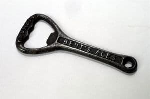 HTF Vintage Cast Iron Crown Cork Bottle Opener Bents Ales Stone Stout Patent App For 1930s