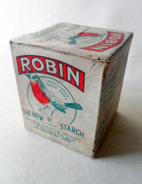 HTF Vintage Packaging Robin The New Starch Reckitt & Sons Hull & London Reckitts Washing Laundry Size B Box Full & Unused Circa 1910