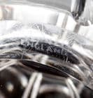 Large Vintage Crystal Glass Optic Barrel Vase John Luxton  for Stuart Glass Stourbridge Etched Mark