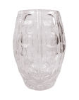 Large Vintage Crystal Glass Optic Barrel Vase John Luxton  for Stuart Glass Stourbridge Etched Mark