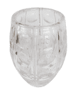 Large Vintage Crystal Glass Optic Barrel Vase John Luxton  for Stuart Glass Stourbridge Etched Mark
