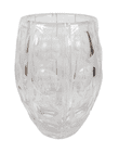 Large Vintage Crystal Glass Optic Barrel Vase John Luxton  for Stuart Glass Stourbridge Etched Mark