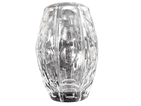 Large Vintage Crystal Glass Optic Barrel Vase John Luxton  for Stuart Glass Stourbridge Etched Mark