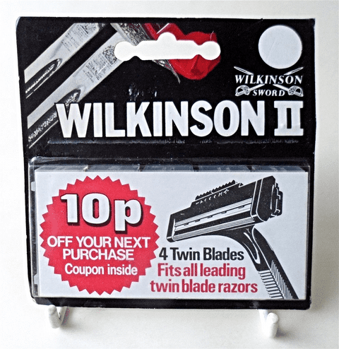 NOS Vintage Sealed as New Carded 10p Off Next Wilkinson Sword II Adjustable Twin Safety Razor Blades 1980s
