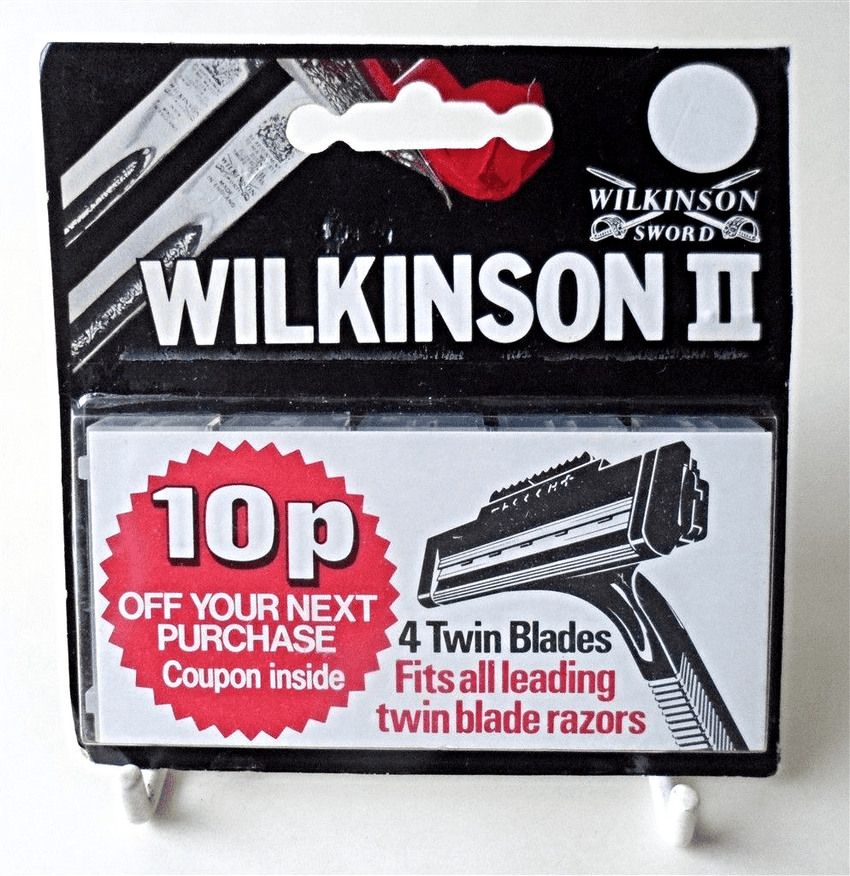 NOS Vintage Sealed as New Carded 10p Off Next Wilkinson Sword II Adjustable Twin Safety Razor Blades 1980s