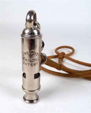 Original Antique A De Courcy Birmingham GSW The City Whistle Patent Police Model 152 Circa 1916-27