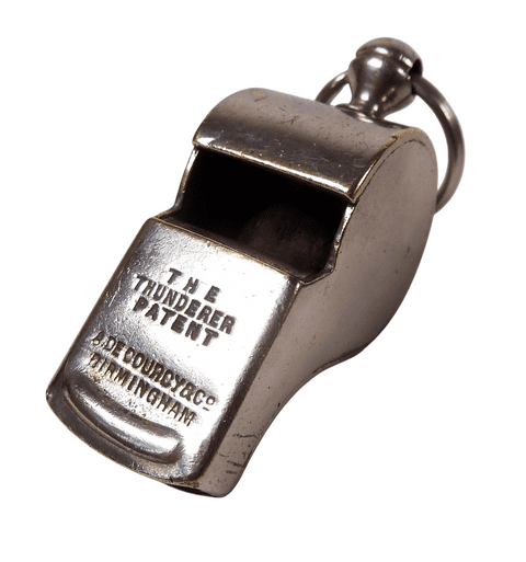 Original Antique A De Courcy Birmingham The Thunderer Patent Escargot Whistle 1907-21
